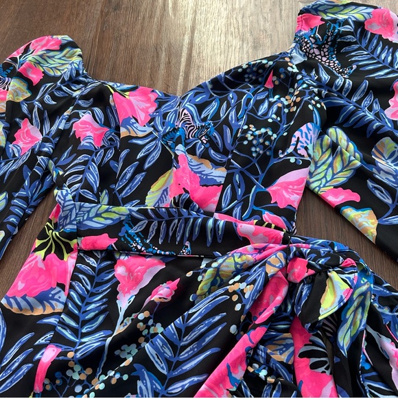 Lilly Pulitzer Lila Long Sleeve Dress Onyx Earned Stripes - Picture 3 of 16